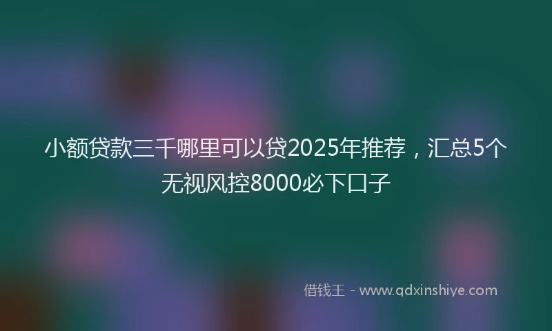 小额贷款三千哪里可以贷2025年推荐，汇总5个无视风控8000必下口子