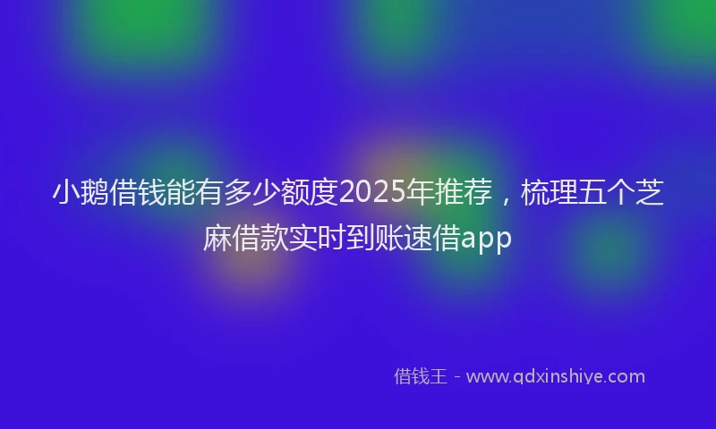 小鹅借钱能有多少额度2025年推荐，梳理五个芝麻借款实时到账速借app
