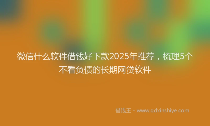 微信什么软件借钱好下款2025年推荐，梳理5个不看负债的长期网贷软件