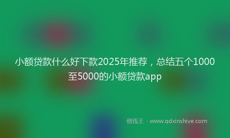 小额贷款什么好下款2025年推荐，总结五个1000至5000的小额贷款app