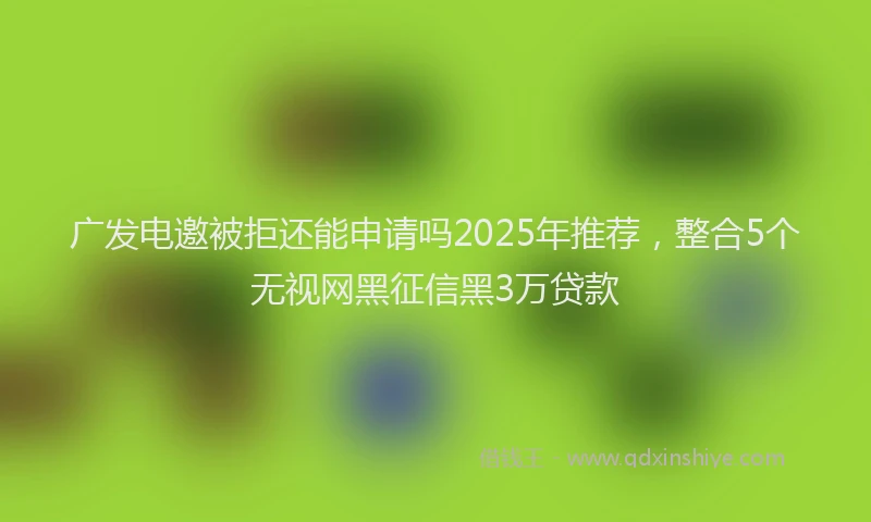 广发电邀被拒还能申请吗2025年推荐，整合5个无视网黑征信黑3万贷款
