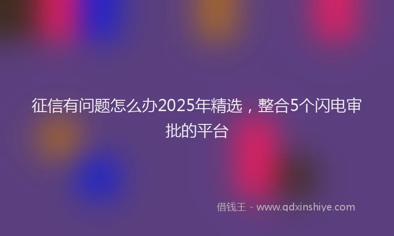征信有问题怎么办2025年精选，整合5个闪电审批的平台