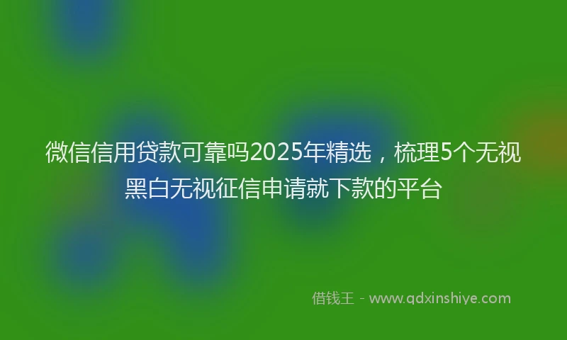 微信信用贷款可靠吗2025年精选，梳理5个无视黑白无视征信申请就下款的平台
