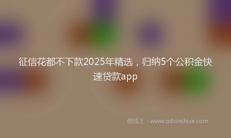征信花都不下款2025年精选，归纳5个公积金快速贷款app