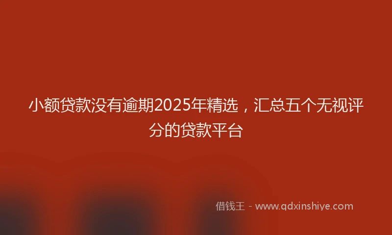 小额贷款没有逾期2025年精选，汇总五个无视评分的贷款平台