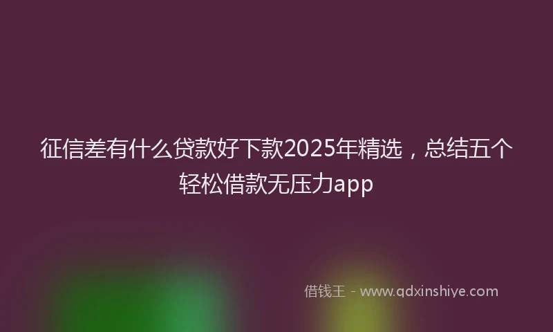 征信差有什么贷款好下款2025年精选，总结五个轻松借款无压力app