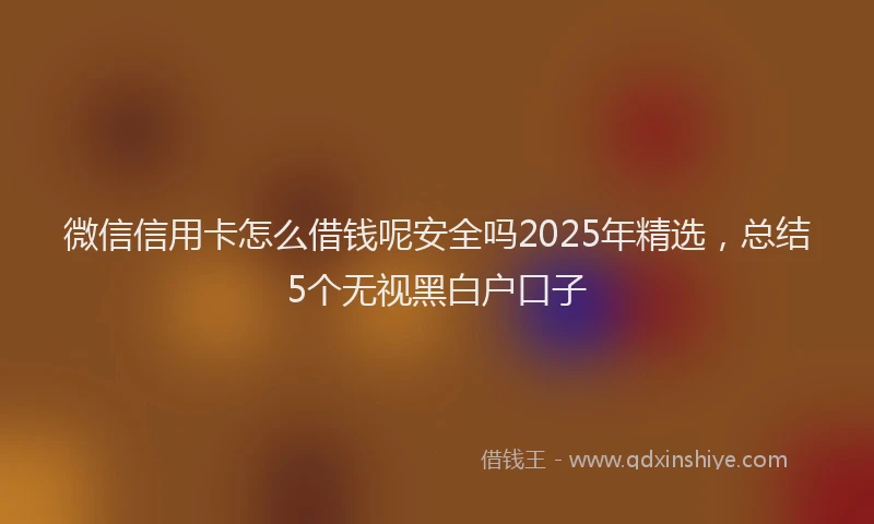 微信信用卡怎么借钱呢安全吗2025年精选，总结5个无视黑白户口子