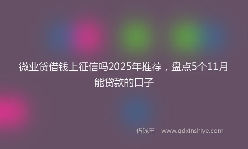 微业贷借钱上征信吗2025年推荐，盘点5个11月能贷款的口子