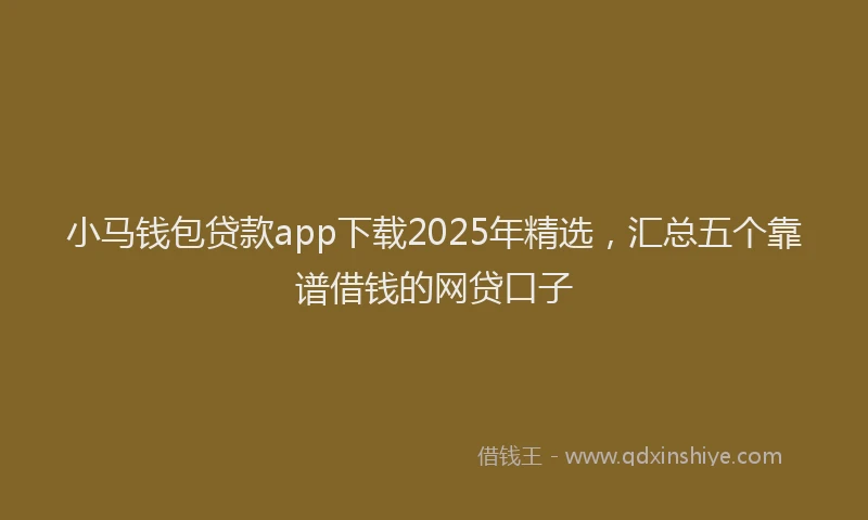 小马钱包贷款app下载2025年精选，汇总五个靠谱借钱的网贷口子