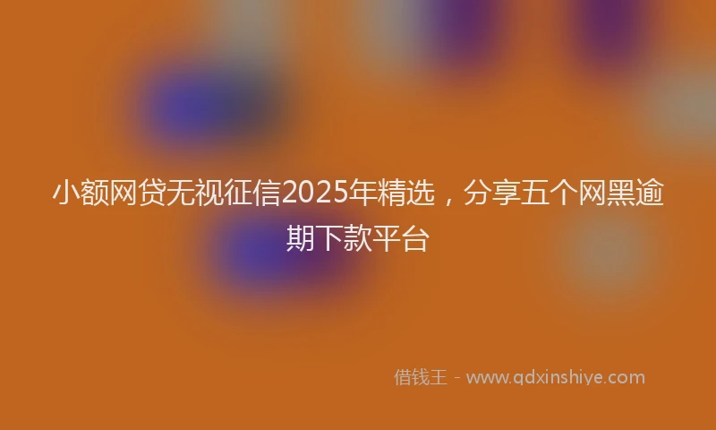小额网贷无视征信2025年精选，分享五个网黑逾期下款平台
