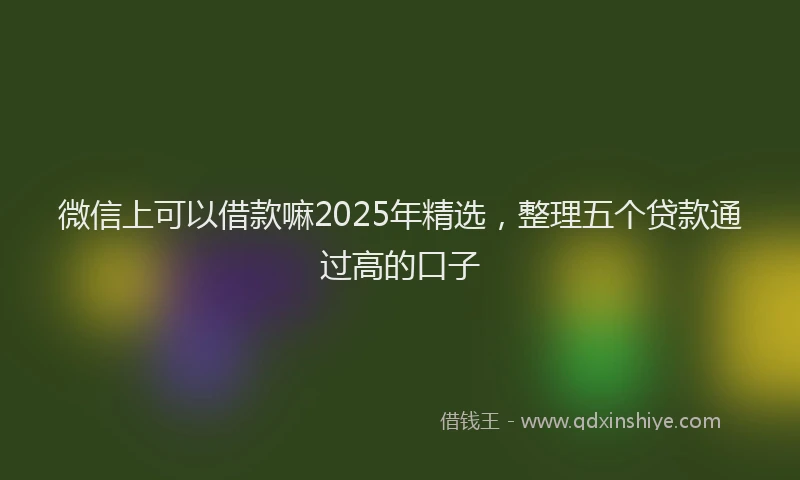 微信上可以借款嘛2025年精选，整理五个贷款通过高的口子