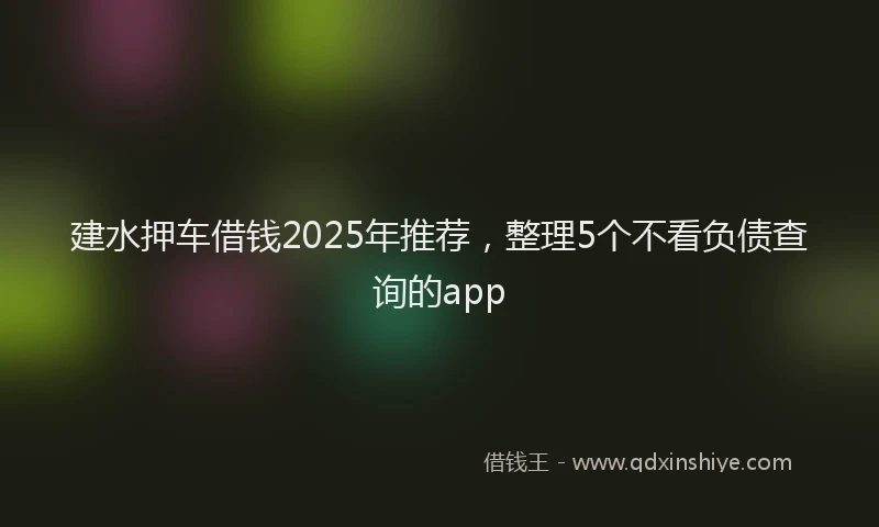 建水押车借钱2025年推荐，整理5个不看负债查询的app