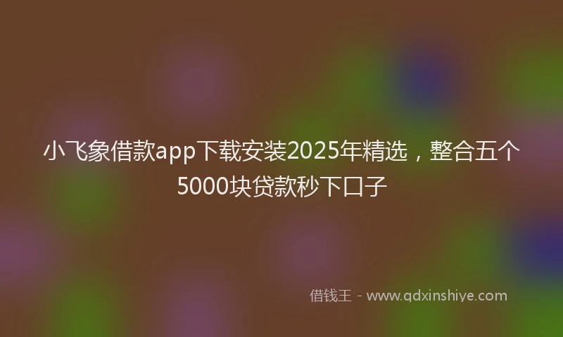 小飞象借款app下载安装2025年精选，整合五个5000块贷款秒下口子