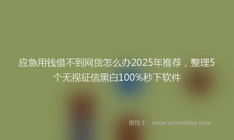 应急用钱借不到网货怎么办2025年推荐，整理5个无视征信黑白100%秒下软件