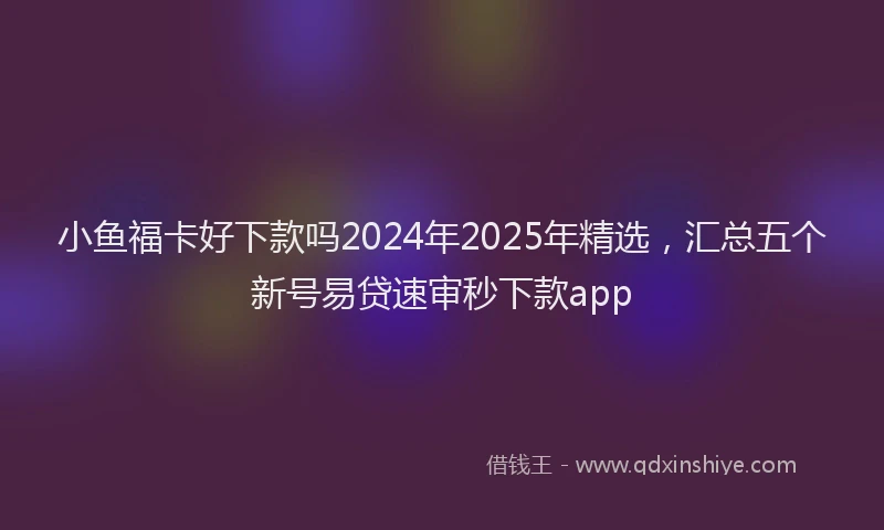 小鱼福卡好下款吗2024年2025年精选，汇总五个新号易贷速审秒下款app