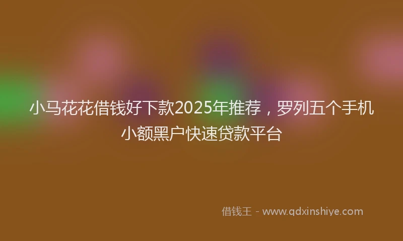 小马花花借钱好下款2025年推荐，罗列五个手机小额黑户快速贷款平台