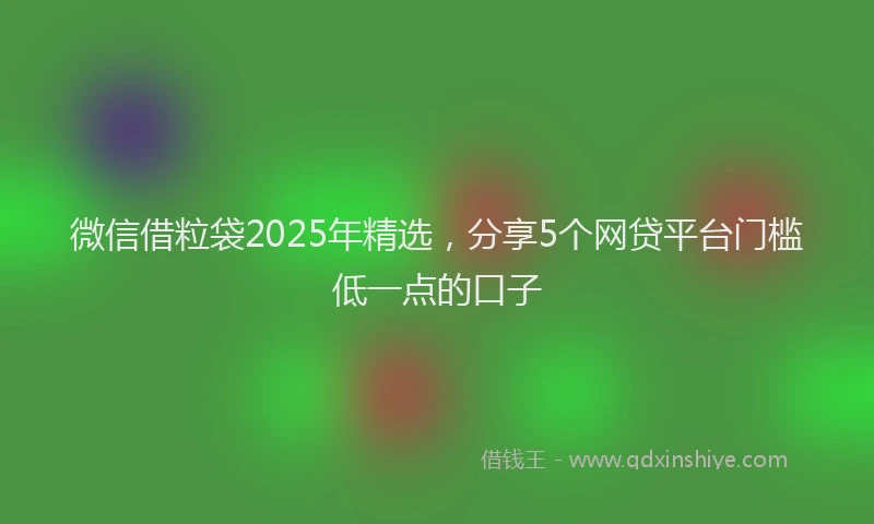 微信借粒袋2025年精选，分享5个网贷平台门槛低一点的口子