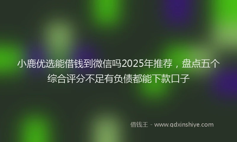 小鹿优选能借钱到微信吗2025年推荐，盘点五个综合评分不足有负债都能下款口子