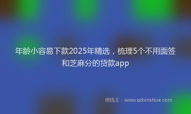 年龄小容易下款2025年精选，梳理5个不用面签和芝麻分的贷款app