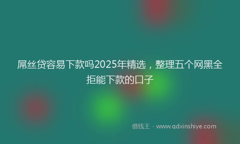 屌丝贷容易下款吗2025年精选，整理五个网黑全拒能下款的口子