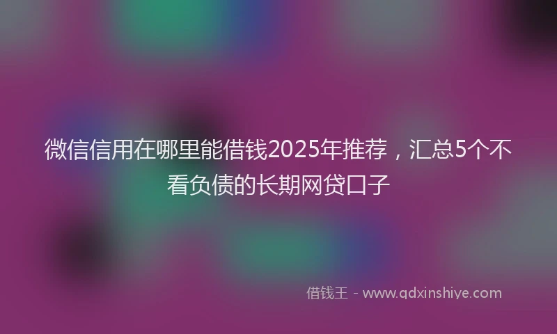 微信信用在哪里能借钱2025年推荐，汇总5个不看负债的长期网贷口子