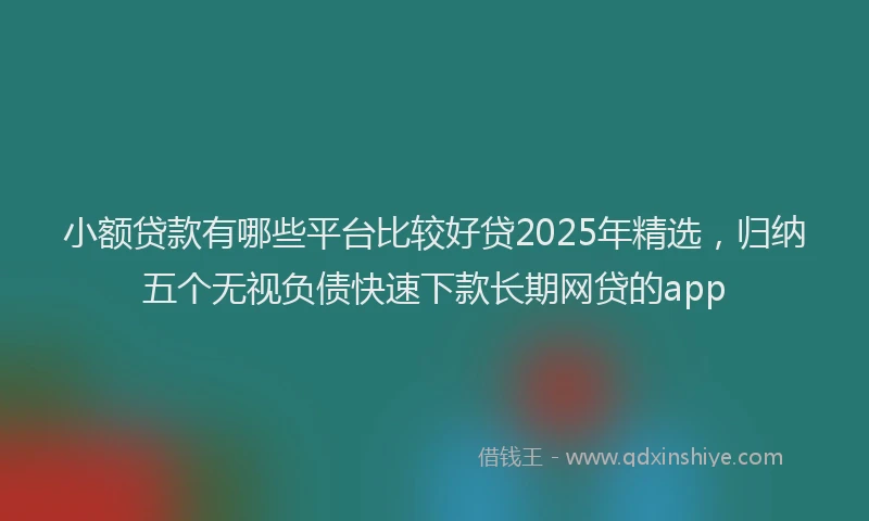 小额贷款有哪些平台比较好贷2025年精选，归纳五个无视负债快速下款长期网贷的app