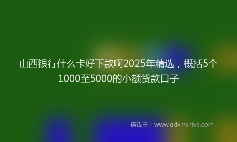 山西银行什么卡好下款啊2025年精选，概括5个1000至5000的小额贷款口子