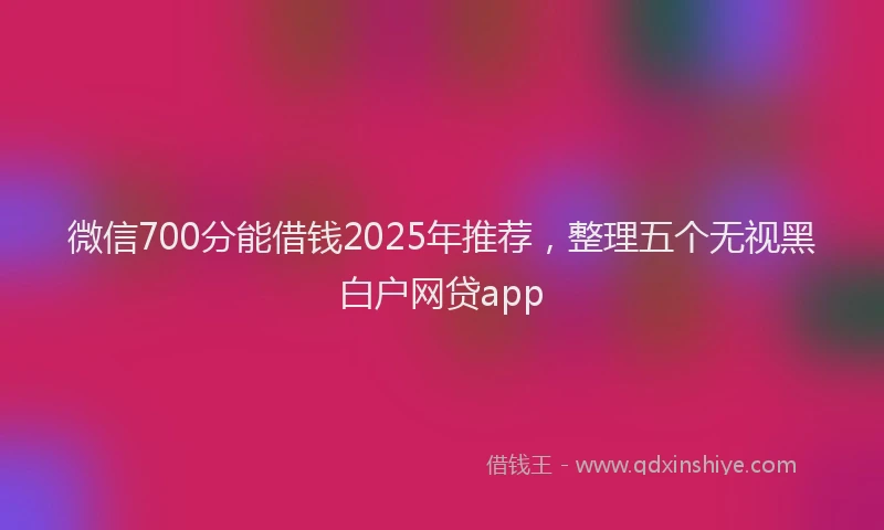 微信700分能借钱2025年推荐，整理五个无视黑白户网贷app
