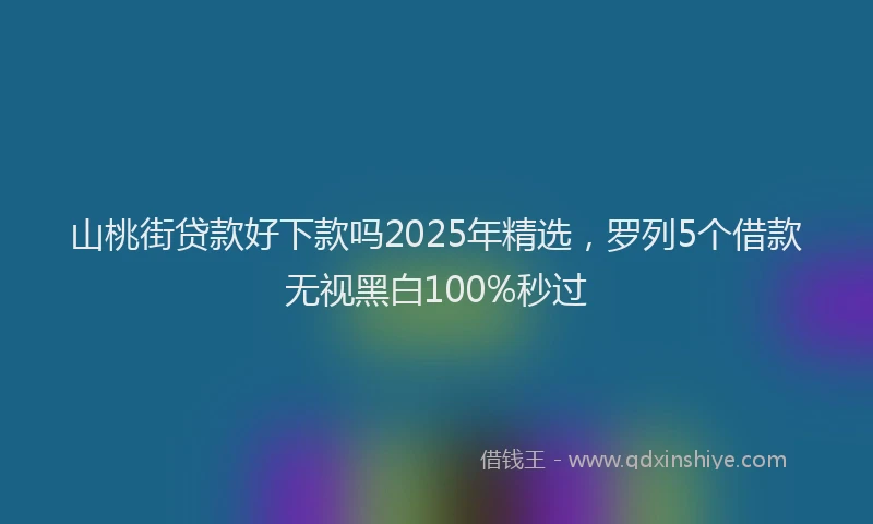 山桃街贷款好下款吗2025年精选，罗列5个借款无视黑白100%秒过