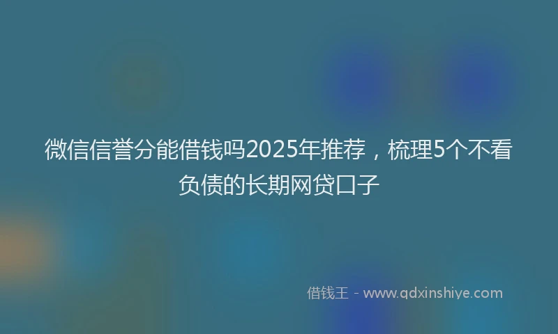 微信信誉分能借钱吗2025年推荐，梳理5个不看负债的长期网贷口子