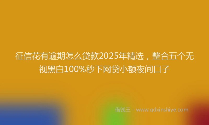 征信花有逾期怎么贷款2025年精选，整合五个无视黑白100%秒下网贷小额夜间口子