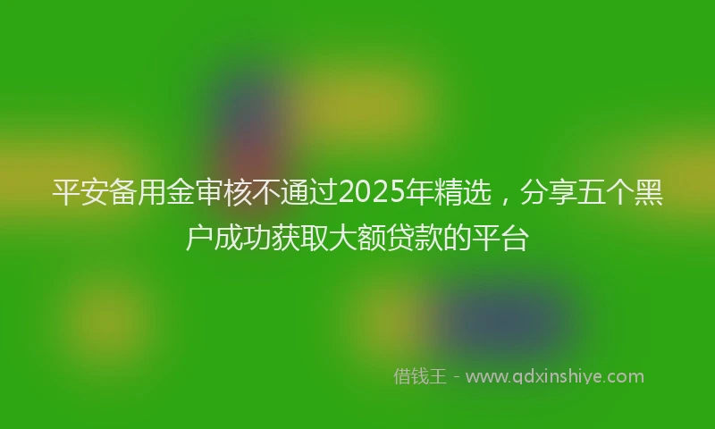 平安备用金审核不通过2025年精选，分享五个黑户成功获取大额贷款的平台