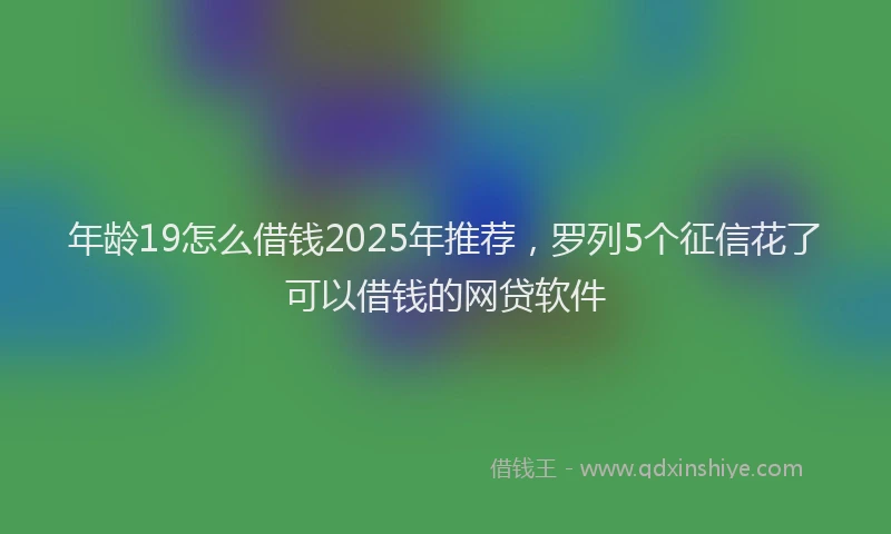 年龄19怎么借钱2025年推荐，罗列5个征信花了可以借钱的网贷软件