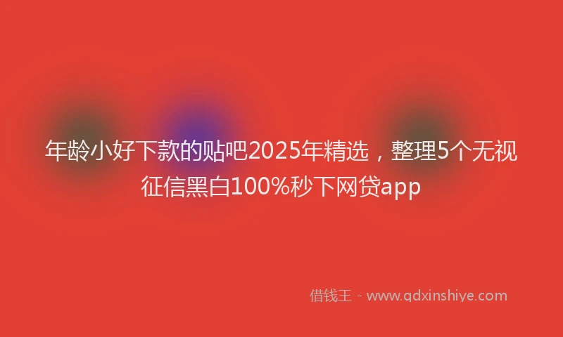年龄小好下款的贴吧2025年精选，整理5个无视征信黑白100%秒下网贷app