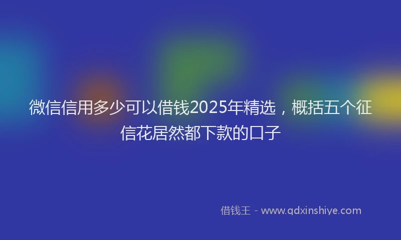 微信信用多少可以借钱2025年精选，概括五个征信花居然都下款的口子