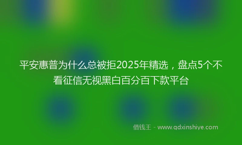 平安惠普为什么总被拒2025年精选，盘点5个不看征信无视黑白百分百下款平台