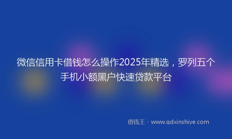 微信信用卡借钱怎么操作2025年精选，罗列五个手机小额黑户快速贷款平台