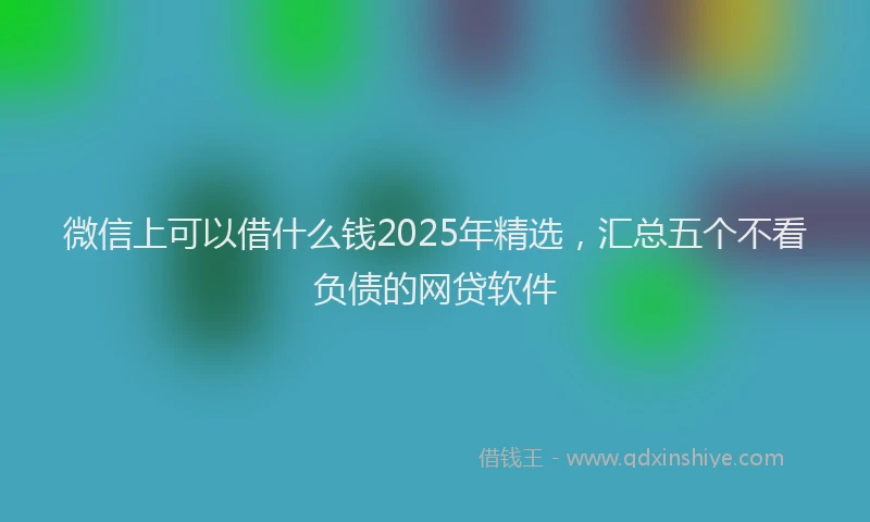 微信上可以借什么钱2025年精选，汇总五个不看负债的网贷软件