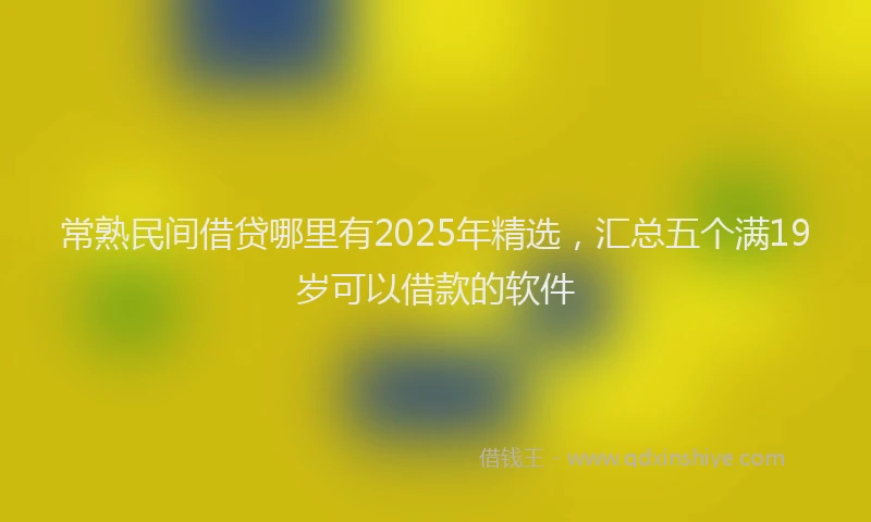 常熟民间借贷哪里有2025年精选，汇总五个满19岁可以借款的软件