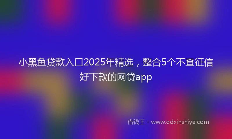 小黑鱼贷款入口2025年精选，整合5个不查征信好下款的网贷app