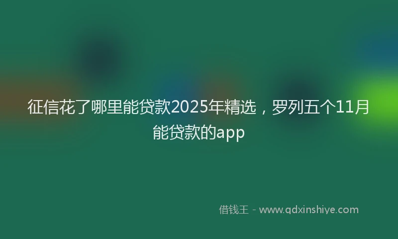 征信花了哪里能贷款2025年精选，罗列五个11月能贷款的app