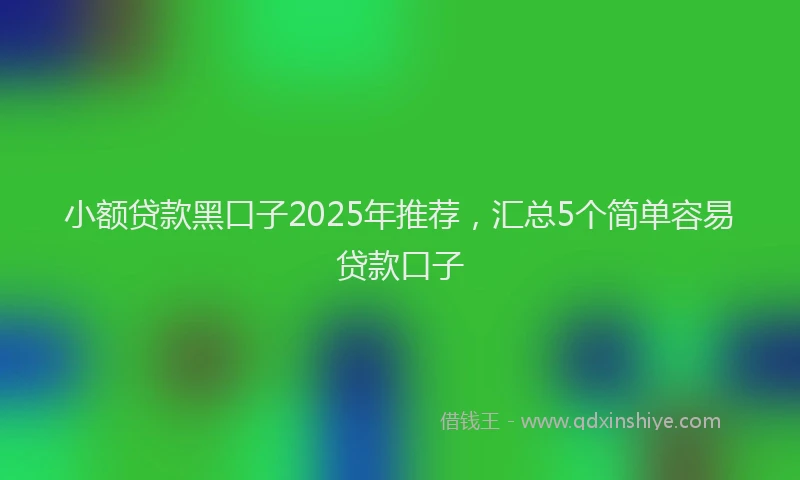 小额贷款黑口子2025年推荐，汇总5个简单容易贷款口子