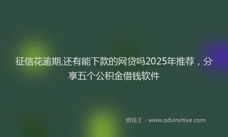 征信花逾期,还有能下款的网贷吗2025年推荐，分享五个公积金借钱软件
