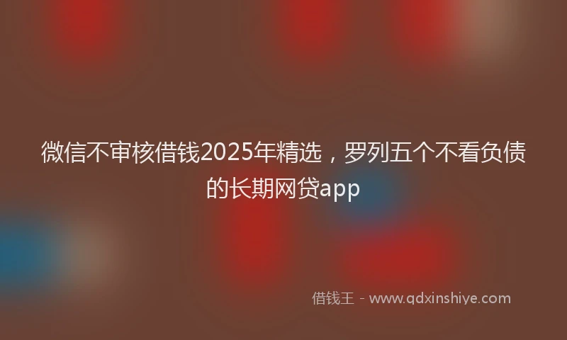 微信不审核借钱2025年精选，罗列五个不看负债的长期网贷app