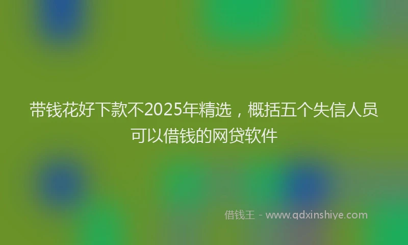 带钱花好下款不2025年精选，概括五个失信人员可以借钱的网贷软件