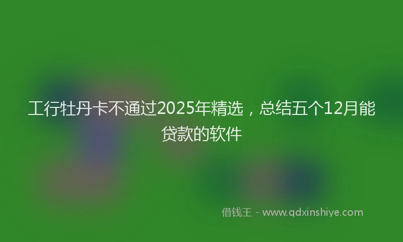工行牡丹卡不通过2025年精选，总结五个12月能贷款的软件