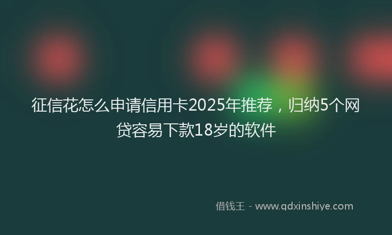 征信花怎么申请信用卡2025年推荐，归纳5个网贷容易下款18岁的软件