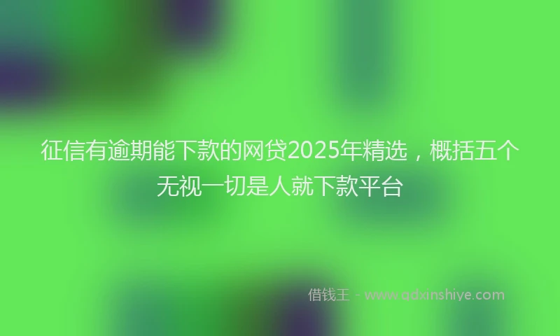 征信有逾期能下款的网贷2025年精选，概括五个无视一切是人就下款平台