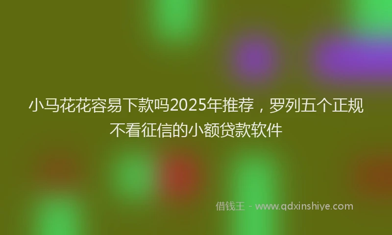 小马花花容易下款吗2025年推荐，罗列五个正规不看征信的小额贷款软件