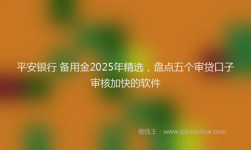 平安银行 备用金2025年精选，盘点五个审贷口子审核加快的软件
